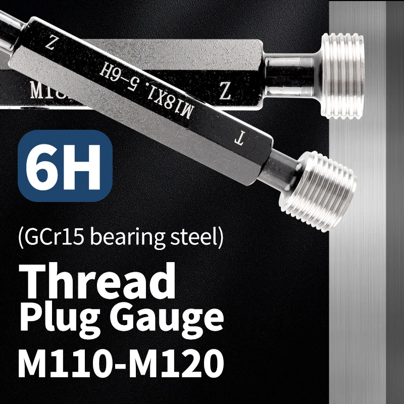 

VOKET 1 шт. 6H M110-M120 стальной метрический винт стандартный манометр с тонкой резьбой Высокое качество оптовый измерительный инструмент X1,5 2 3 4 6