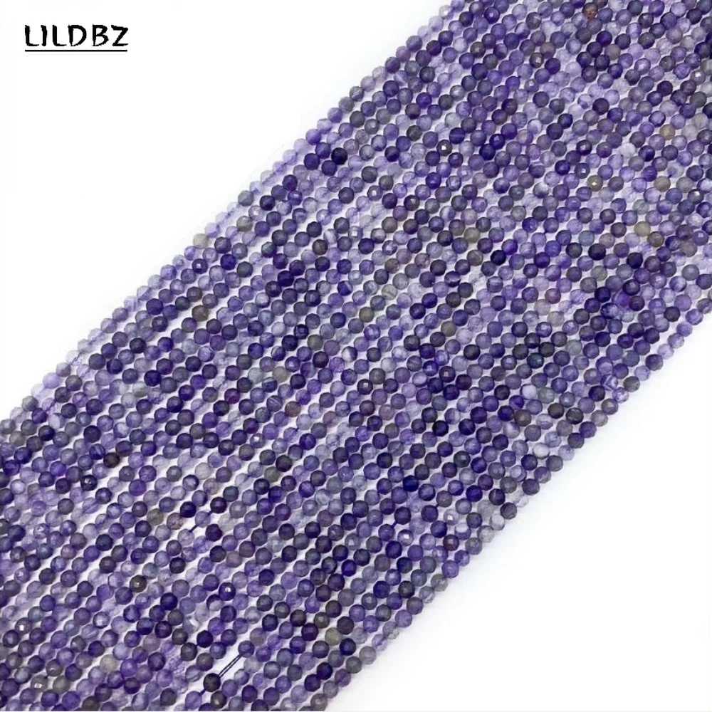 

Wholesale 2mm 3mm 4mm Natural Stone Faceted Amethyst Loose Beads for Making DIY Necklace and Bracelet Accessories 15.5 Inches