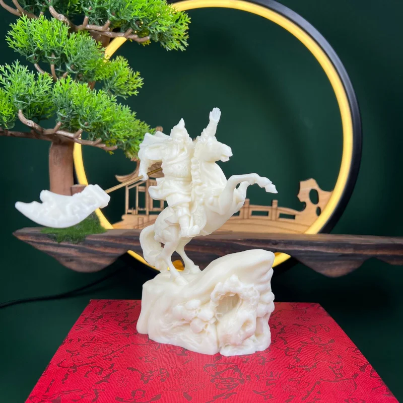 Ivory Nut Horse Riding Guan Gong God of War and Wealth Lord Guan the Second Decoration Home Ornament Guan Yu Guan Di Car Crafts