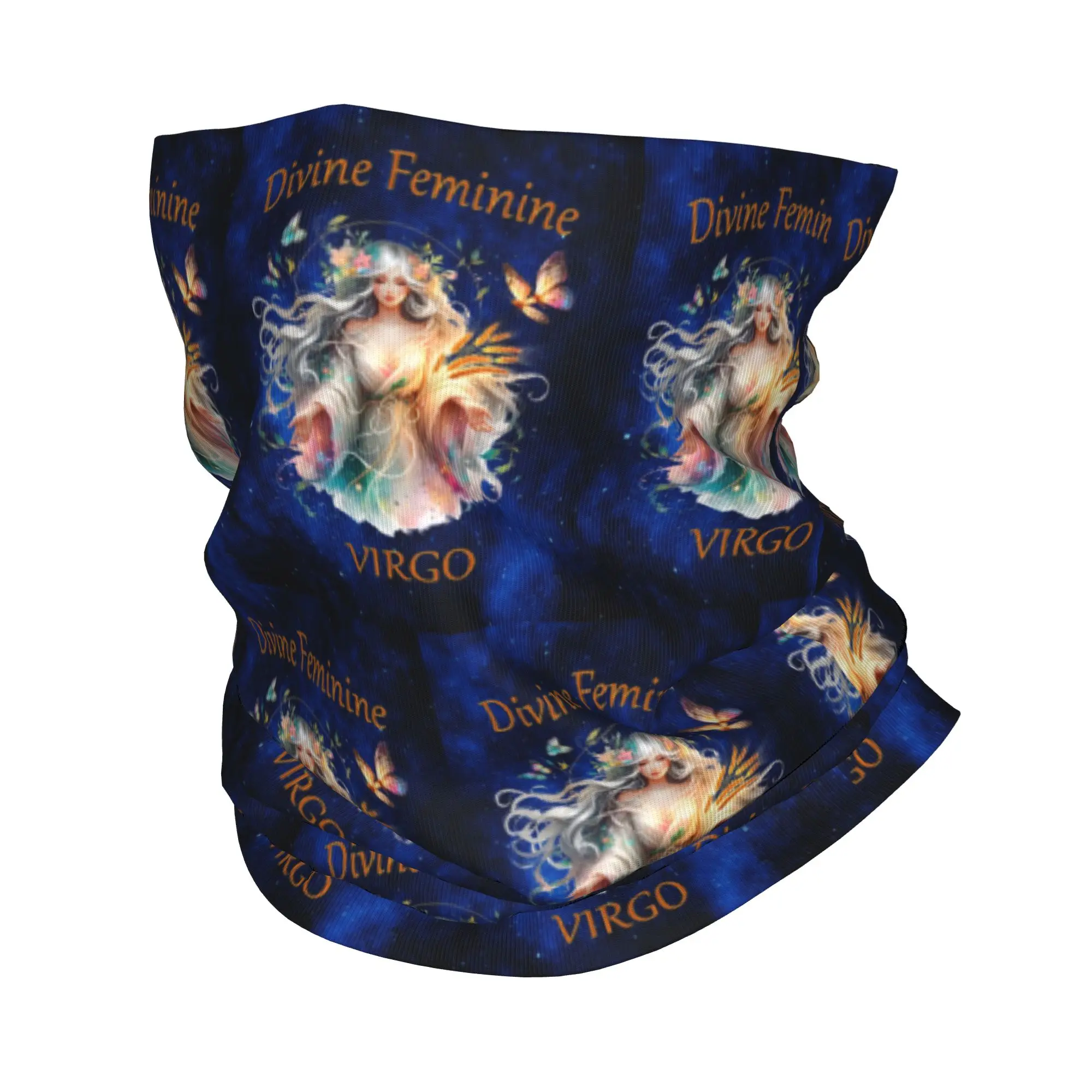 Divine Feminine Virgo Maiden of Earth Wisdom and Celestial Grace Bandana Neck Gaiter Printed Face Scarf Cycling Scarf Cycling