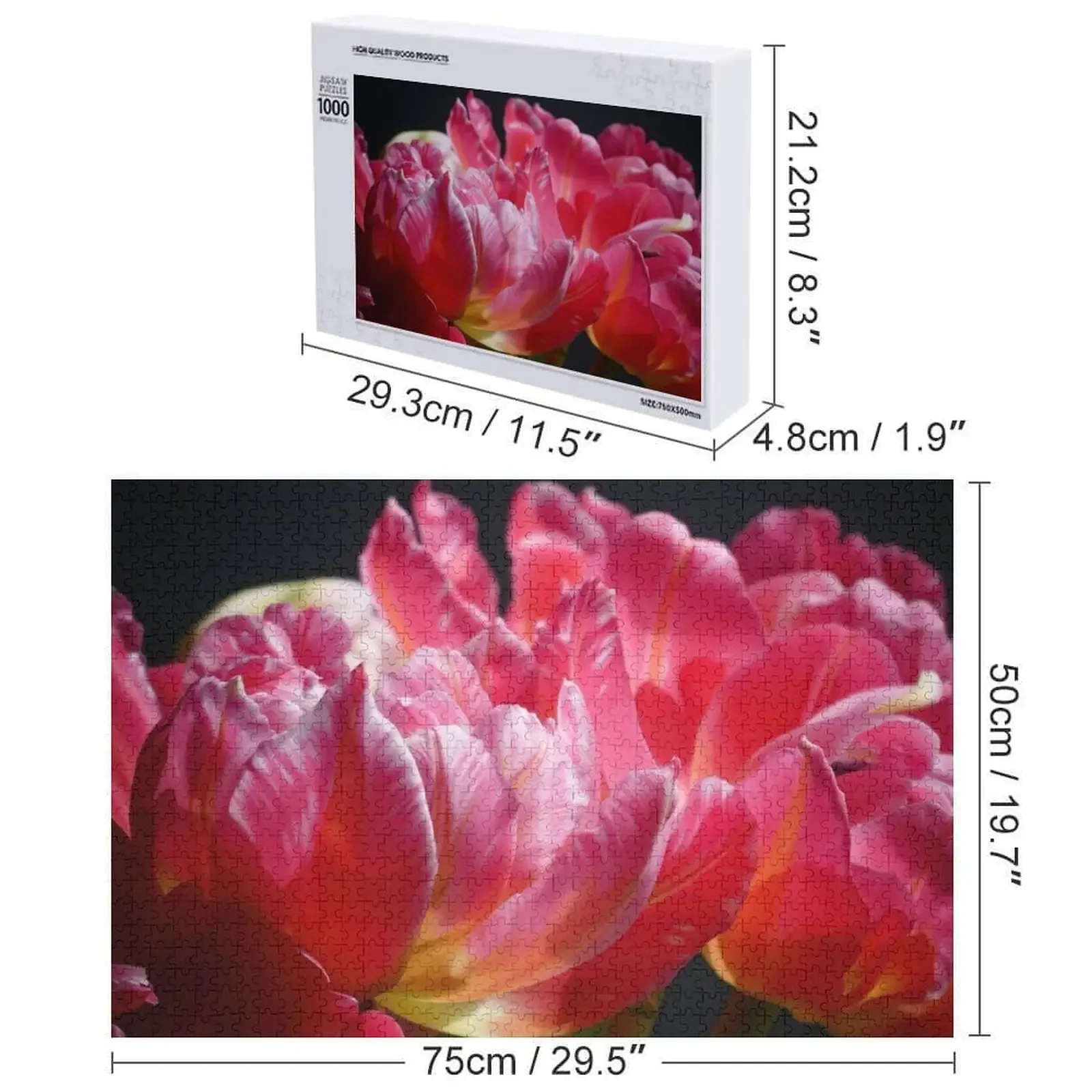 Pink Parrot Tulips close up VI Jigsaw Puzzle Personalized Baby Object Customized Gifts For Kids Personalized Gifts Puzzle