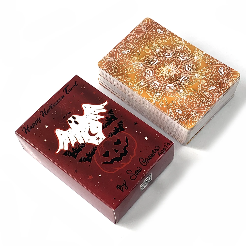 

Карты Таро «Счастливый Хэллоуин» 78, колода Таро, семейная вечеринка, игра «Пескин, гадание», карточная игра для начинающих, подарок на Хэллоуин