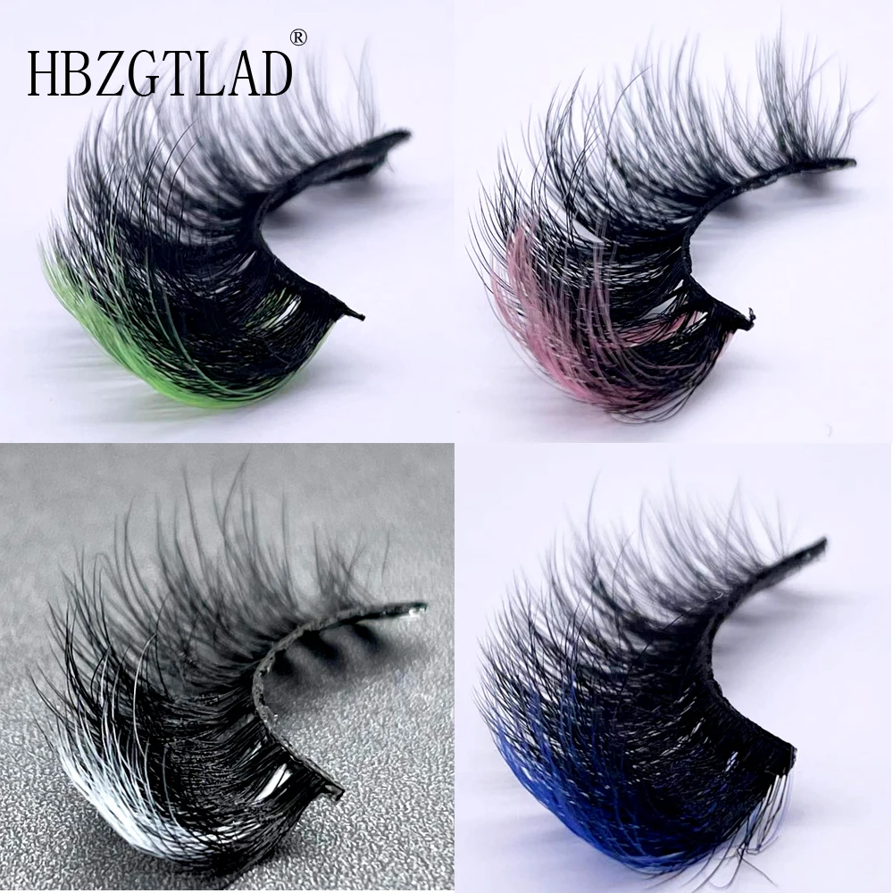 Nieuwe 3D Gemengde Kleur Mink Wimpers Groothandel Schoonheid Natuurlijke Individuele Wimpers Pluizige Lash Extension Mix Roze Blauw Dramatische Lash