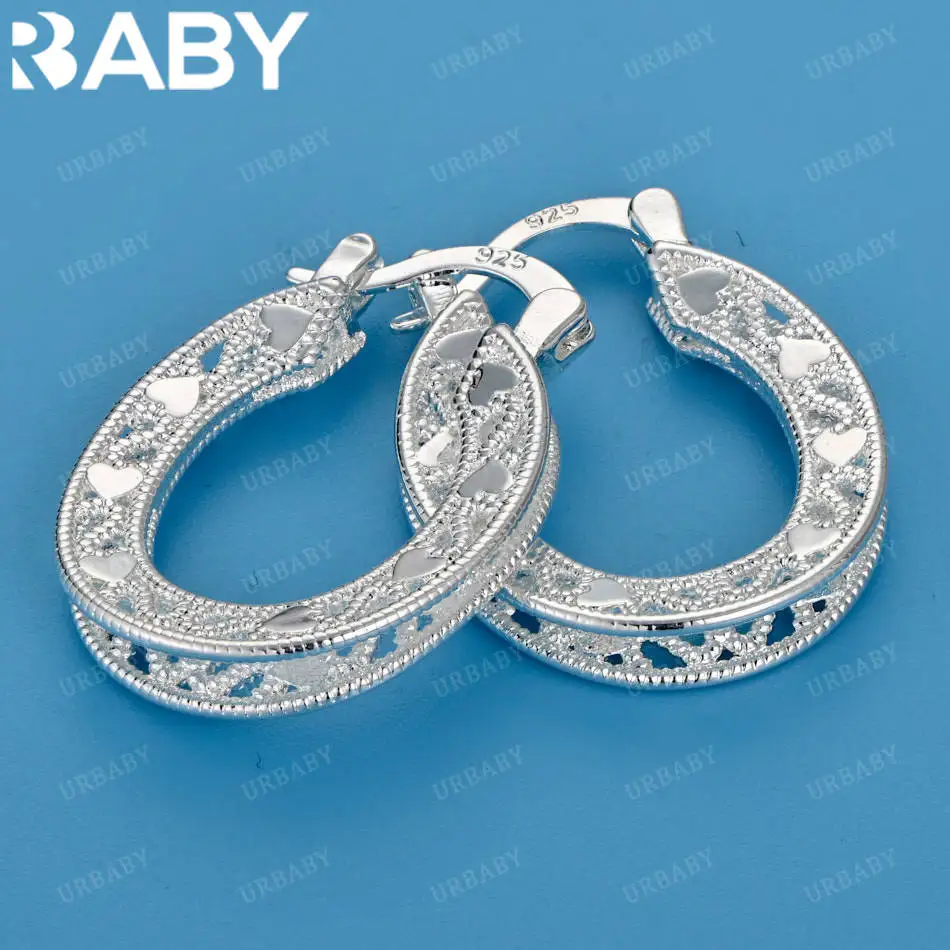 

URBABY 925 Sterling Silver Hollow Wedding Hook Beautiful High Quality Earring Jewelry For Women Daily Wear And Trend Gift
