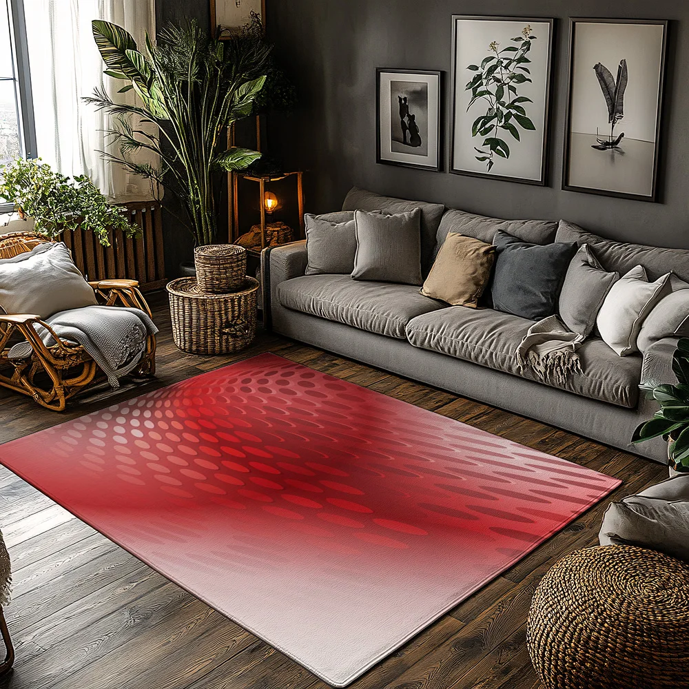 

Tuniu красный градиент геометрический нескользящий коврик для гостиной, спальни, кухни, напольный коврик