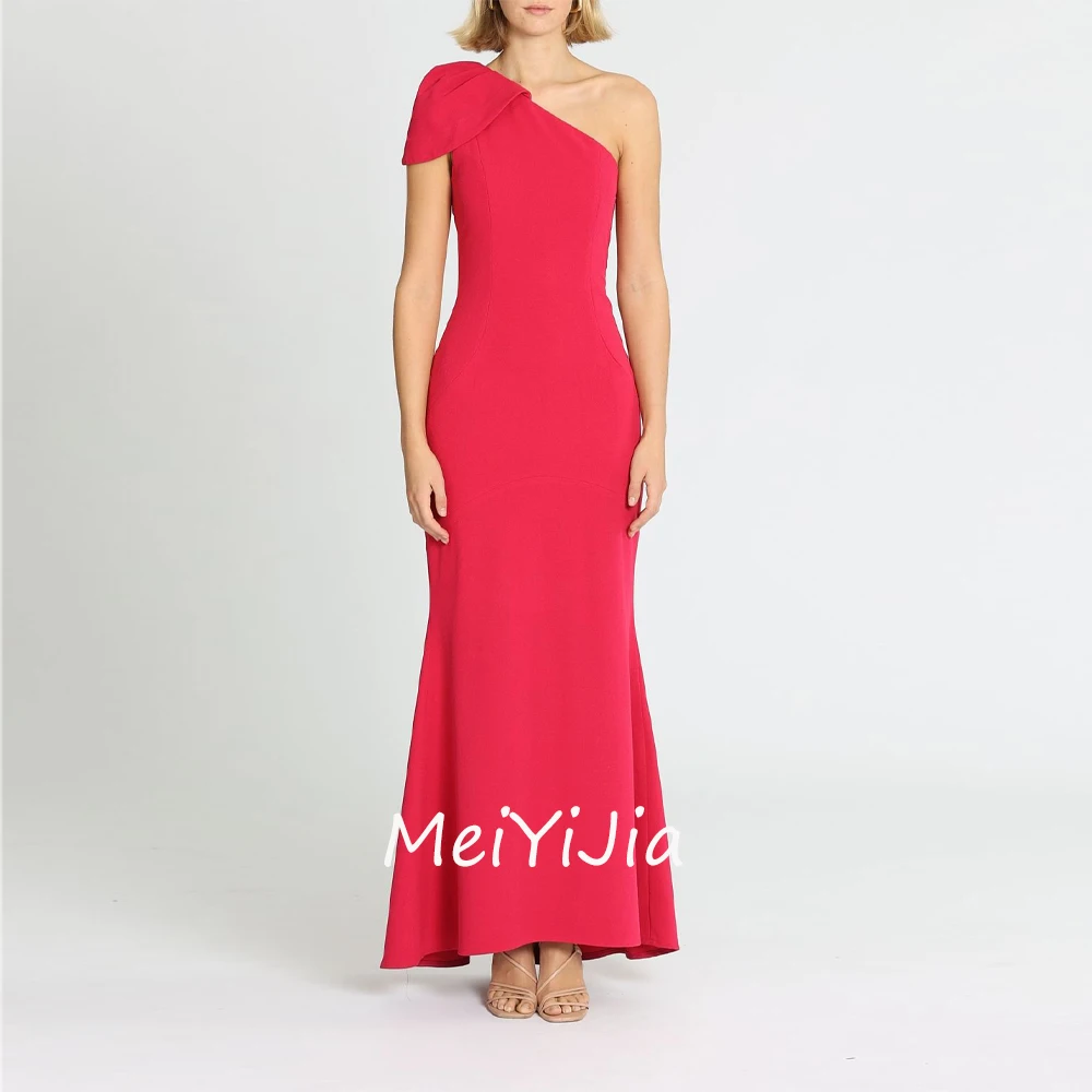 

Meiyijia Evening Dress Sleeveless One-shoulder Mermaid Ruffle Crepe Saudi Arabia Sexy Evening Birthday Club Outfits Summer 2024