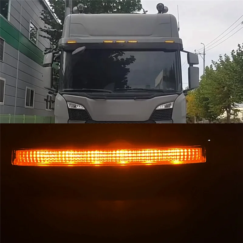 โคมไฟ sunvisor LED 24V โคมไฟชั้นนำสำหรับ truk Scania R650 G500 S730 S500 P500ไฟกระบังแสงสีเหลือง2252794