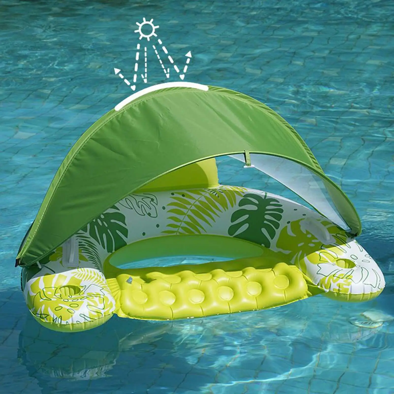 Inflatable Pool Float Pool Floaties Floating Pool Chair With Cup Holder Ergonomic Swim Raft Lounger Water Chair For Men Women