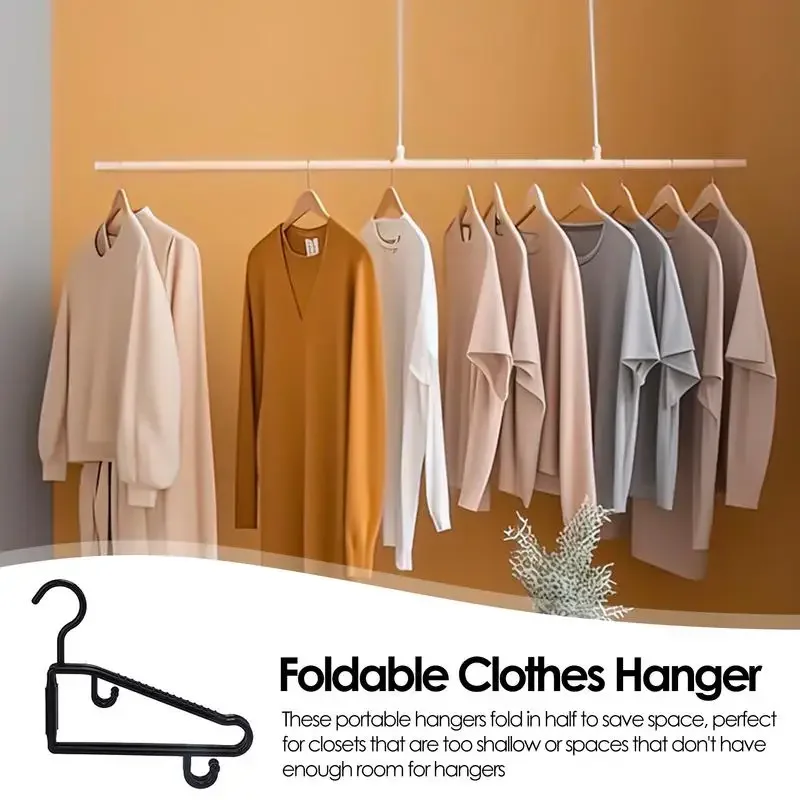 5Pcs Foldable Trouser Hangers Laundry Hanger Shirt Hangers Portable Closet Hanger for Coats Suits Dress Clothes