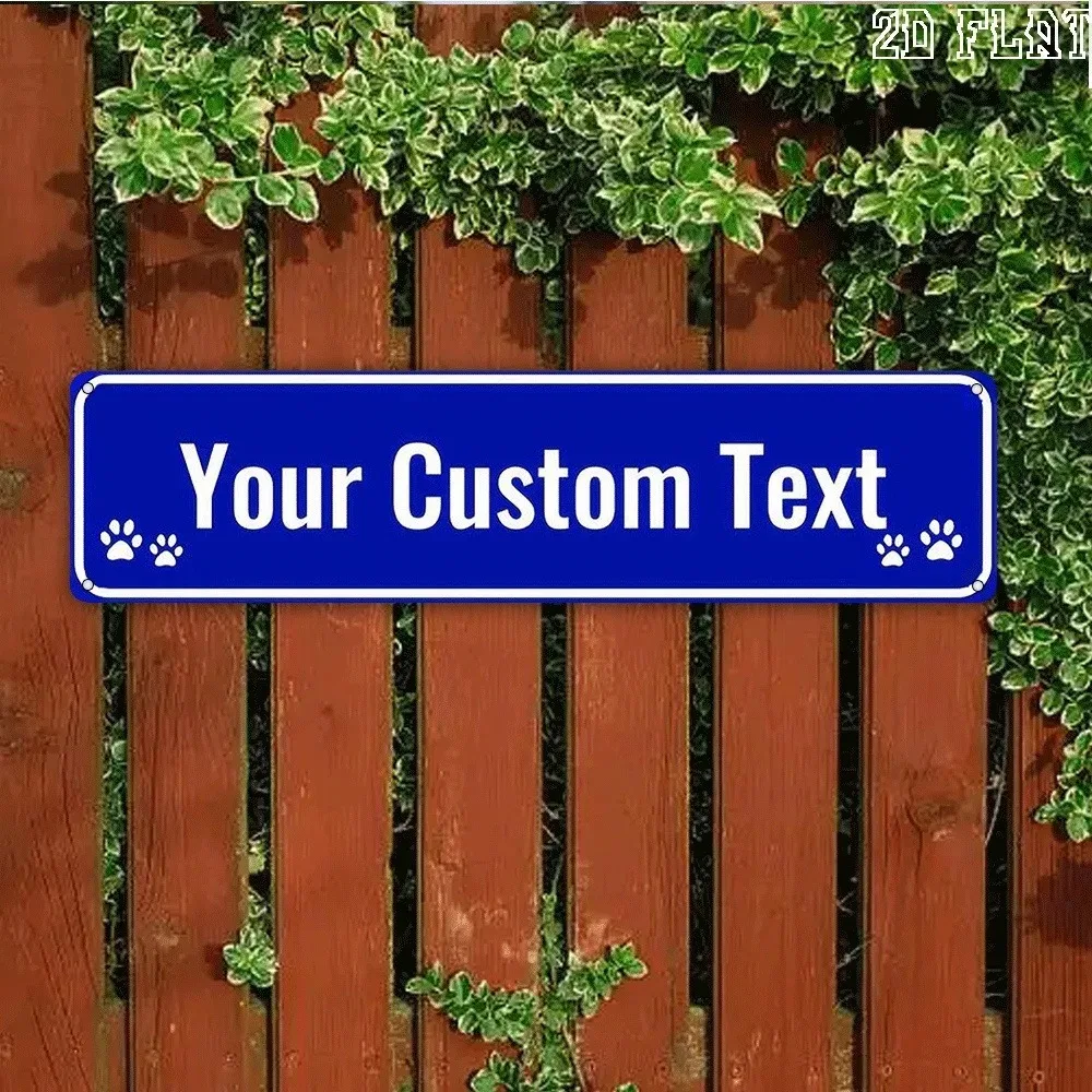 1pc 2D Flat 15.75×3.94 Inch Custom Text UV Printing Personalized Wall Plaque Decor Ornament For Car Club Garage Bar Shop Interio