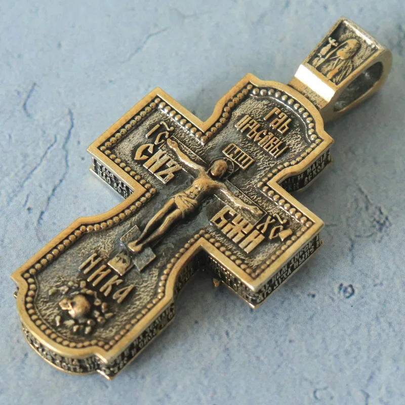 29.5g Monastic Great Cross: Big Cross Prayer Eastern Orthodox Christian Pendant 925 SOLID STERLING Silver High Trendy