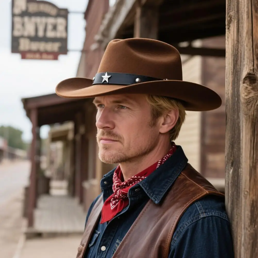 حزام مشبك قبعة رعاة البقر أنيق واسعة حافة قبعات رعاة البقر الغربية قبعة للنساء الرجال تنفس في الهواء الطلق الصيف صياد قبعة مع للشاطئ