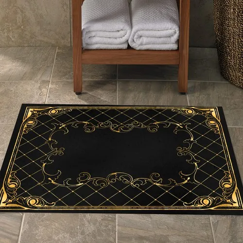 Else Black Golden yellow Vintage Toilet Seat Bathroom Mat Saray2