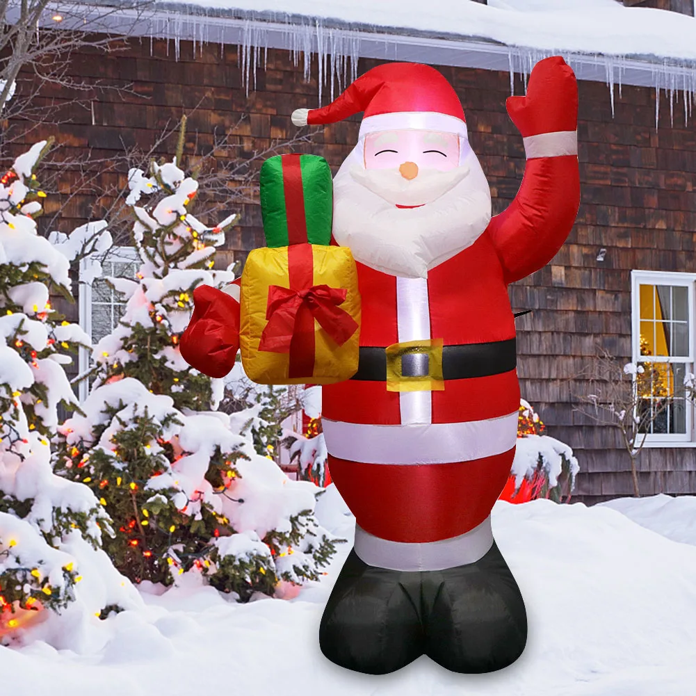 Christmas Inflatable Glowing Snowman Santa Claus LED Lights Xmas Party Indoor Outdoor Inflatable Toy Garden Christmas Decoration