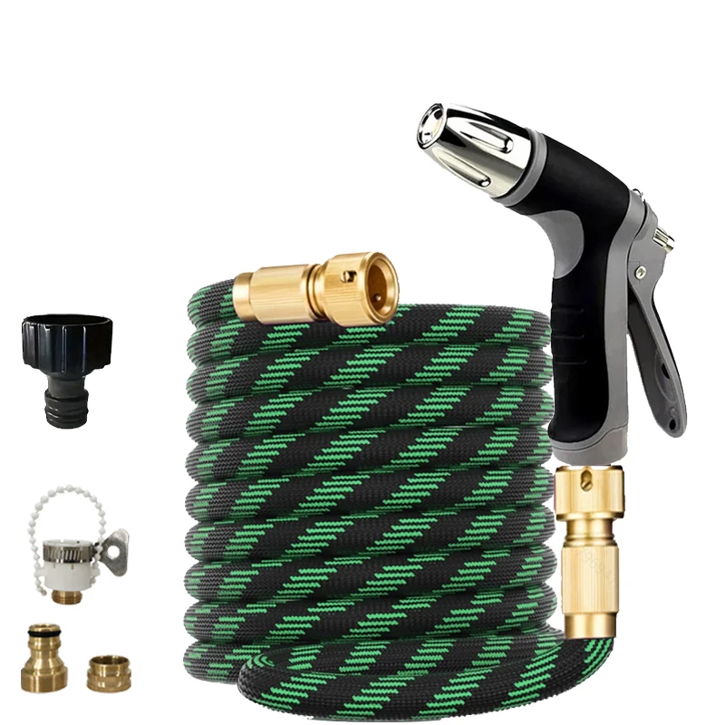 New Expandable Rubber Hose High-Pressure Car Wash Multi-Functional Functions Water Gun Home Garden Watering Hose Garden Hose