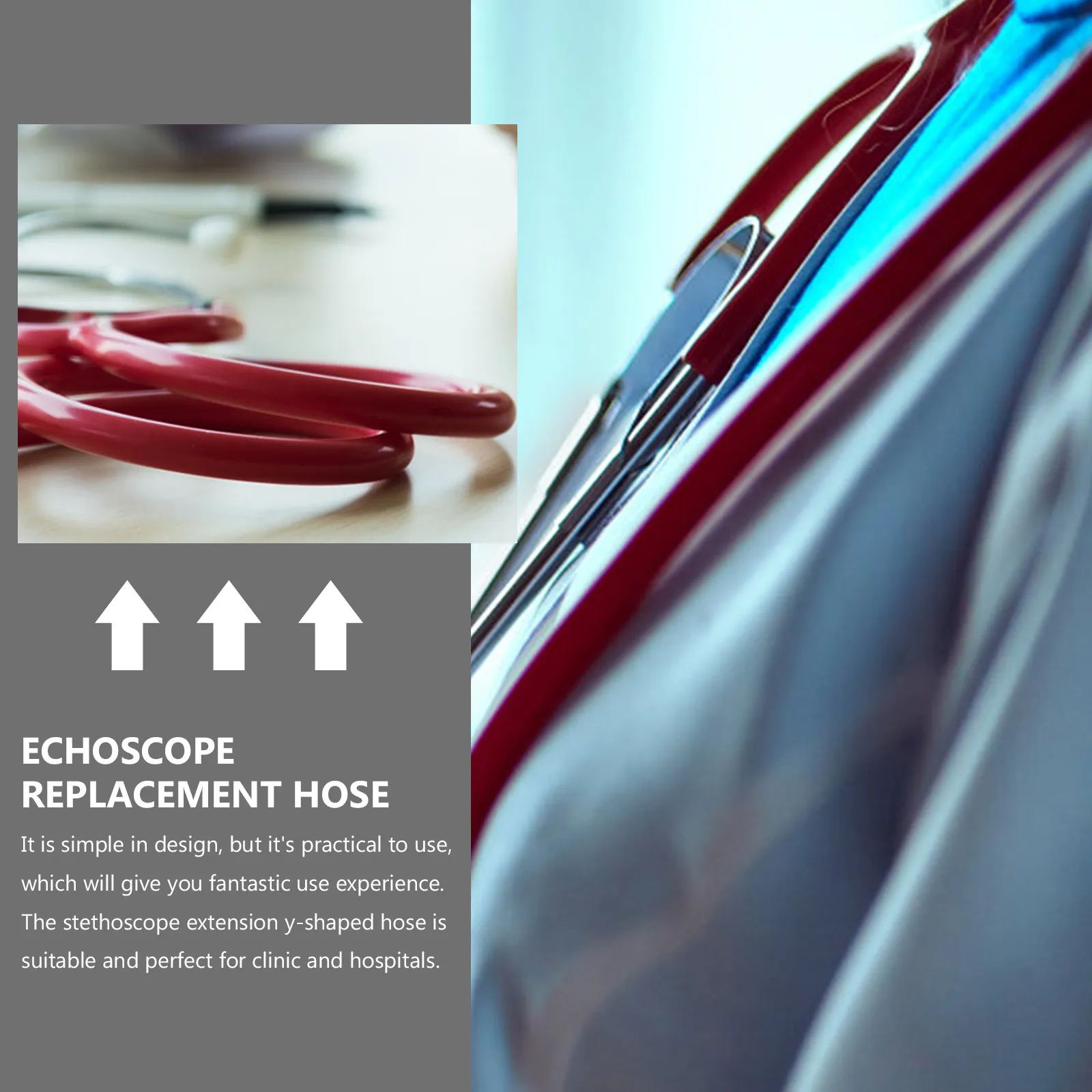 3Pcs Stethoscope Y-Shaped Tube High Grade Extension Hose Replacement Hose for Clinic Hospital Medical Teaching Accessory
