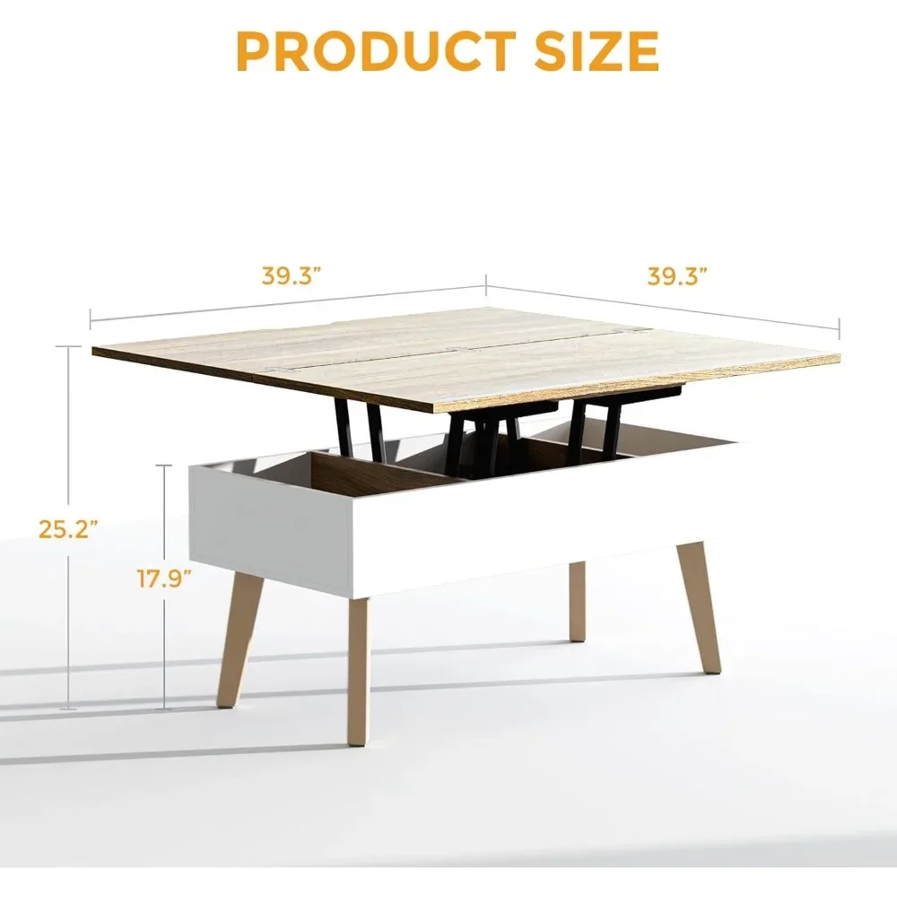 Mesa de centro elevadora 3 en 1, mesa de centro multifunción de instalación en diez minutos, mesa de centro que se convierte en mesa de comedor