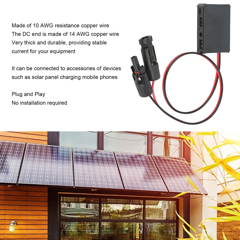 Solar Panel Power Conditioner Voltage Regulator Type C Interface 2 USB Interfaces 1 DC Interface Voltage Stabilizing Cable