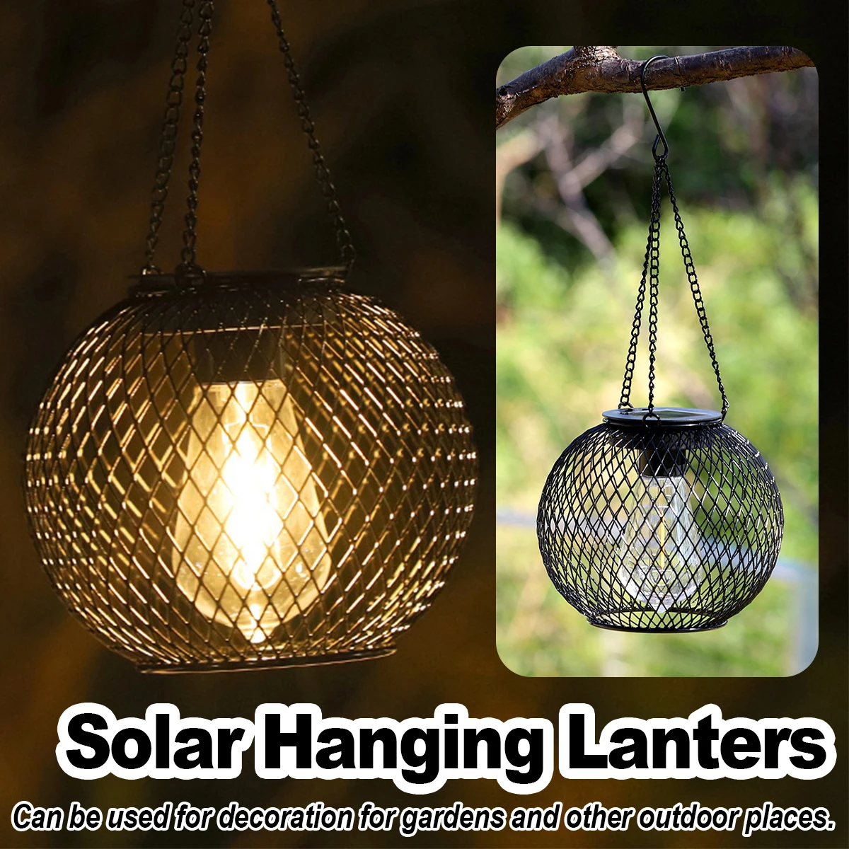 Solar Lantern Led Light Daylight Sensor Warm White Lights Outdoor Waterproof Garden Lamps Vintage Holiday Decoration Landscape