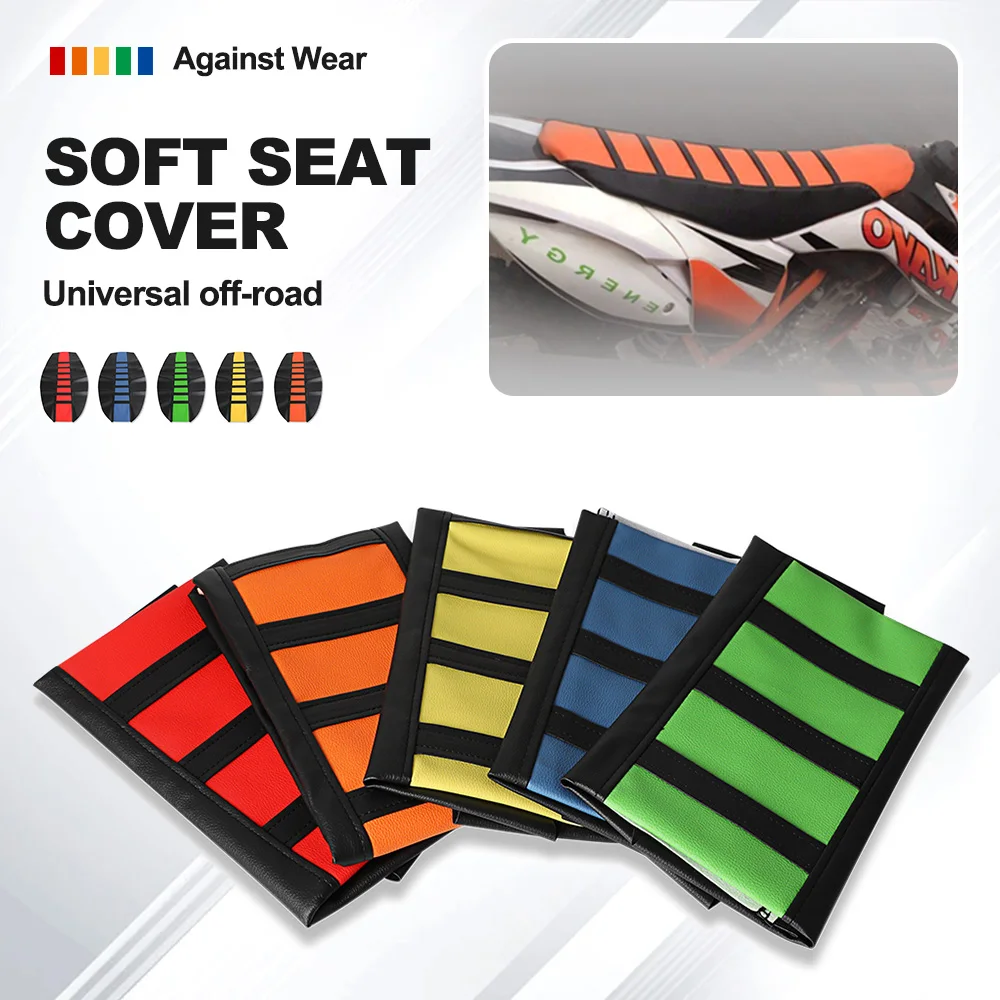 For Kawasaki KTM Honda Yamaha Suzuki EXC SX YZF WRF CR KX KXF RM RMZ Soft Seat Cover Rubber Fabric Striped Soft-Grip Gripper