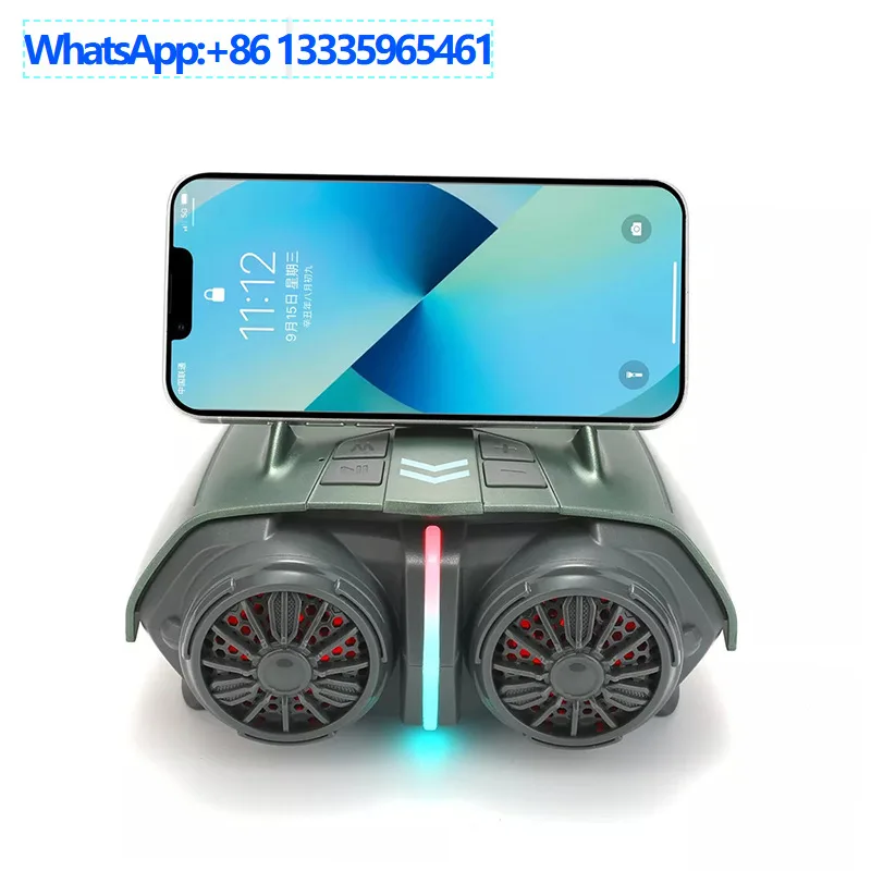 

TG811 desktop subwoofer viewing mobile phone holder with lights fighter appearance bluetooth wireless card speaker