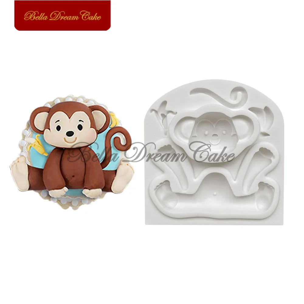 3D Jungle Animals Lion/Zebra/Monkey Design Silicone Mold Chocolate Fondant Mould DIY Clay Model Cake Decorating Tools Bakeware