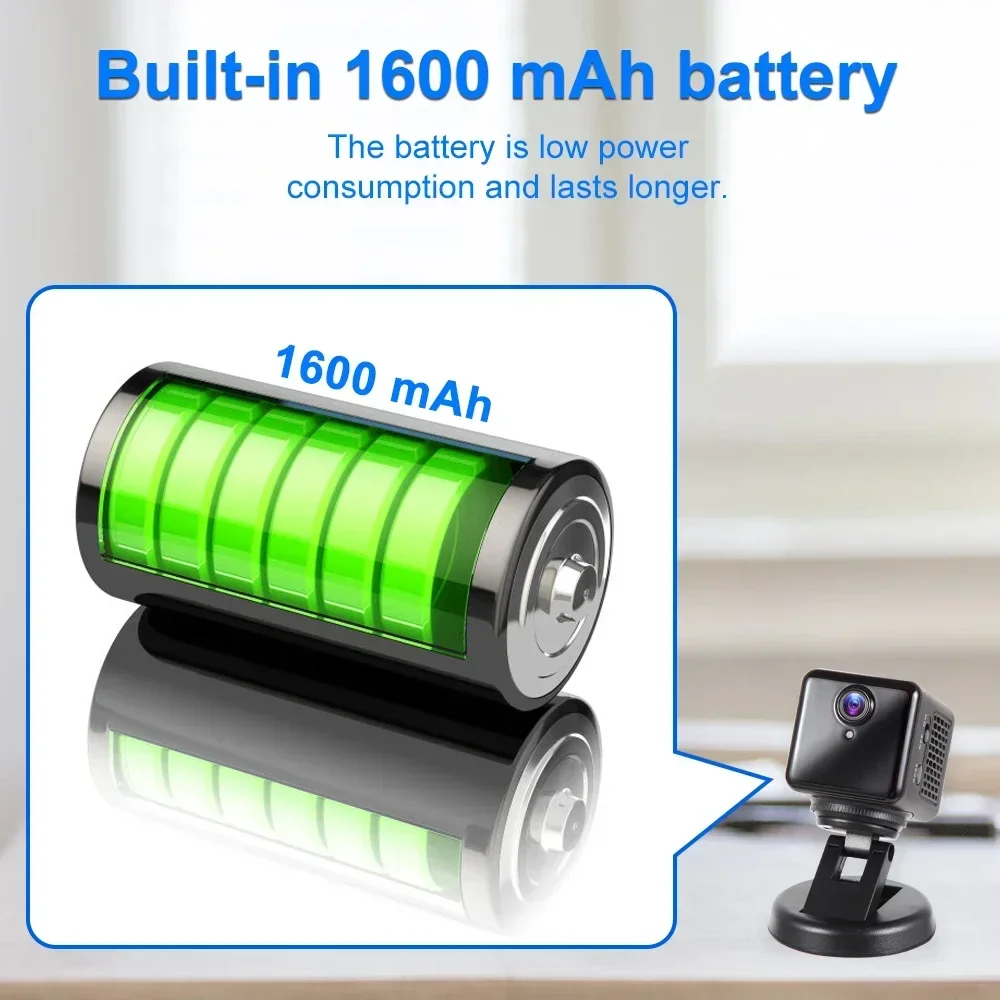 FUGEZA New Smart Mini Camera 1080P HD Night Vision Indoor 150° Angle Wifi Cam Security Remote Viewing Support Lower Power Mode