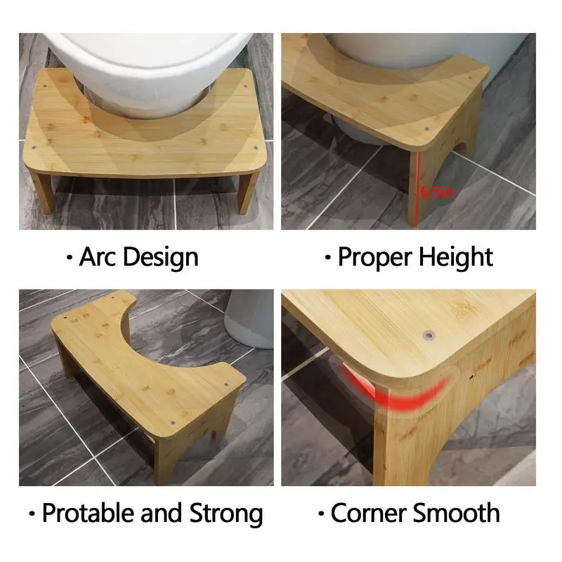 1Pc Bathroom Footstool Wooden Toilet Stool Household Children Step Stool Bathroom Furniture Home Furniture Bathroom Chairs Stool