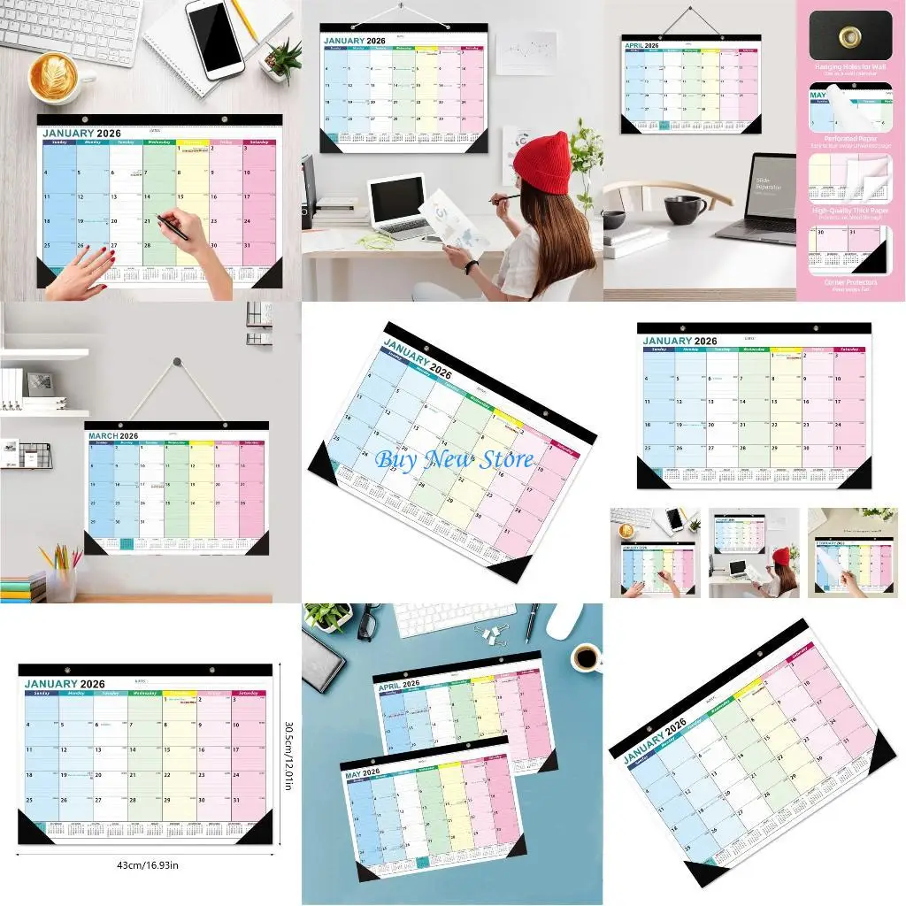 

20ce 2026-2027 Календарь на стену ежемесячного календаря с января 2026 года по июнь 2027 года для дома