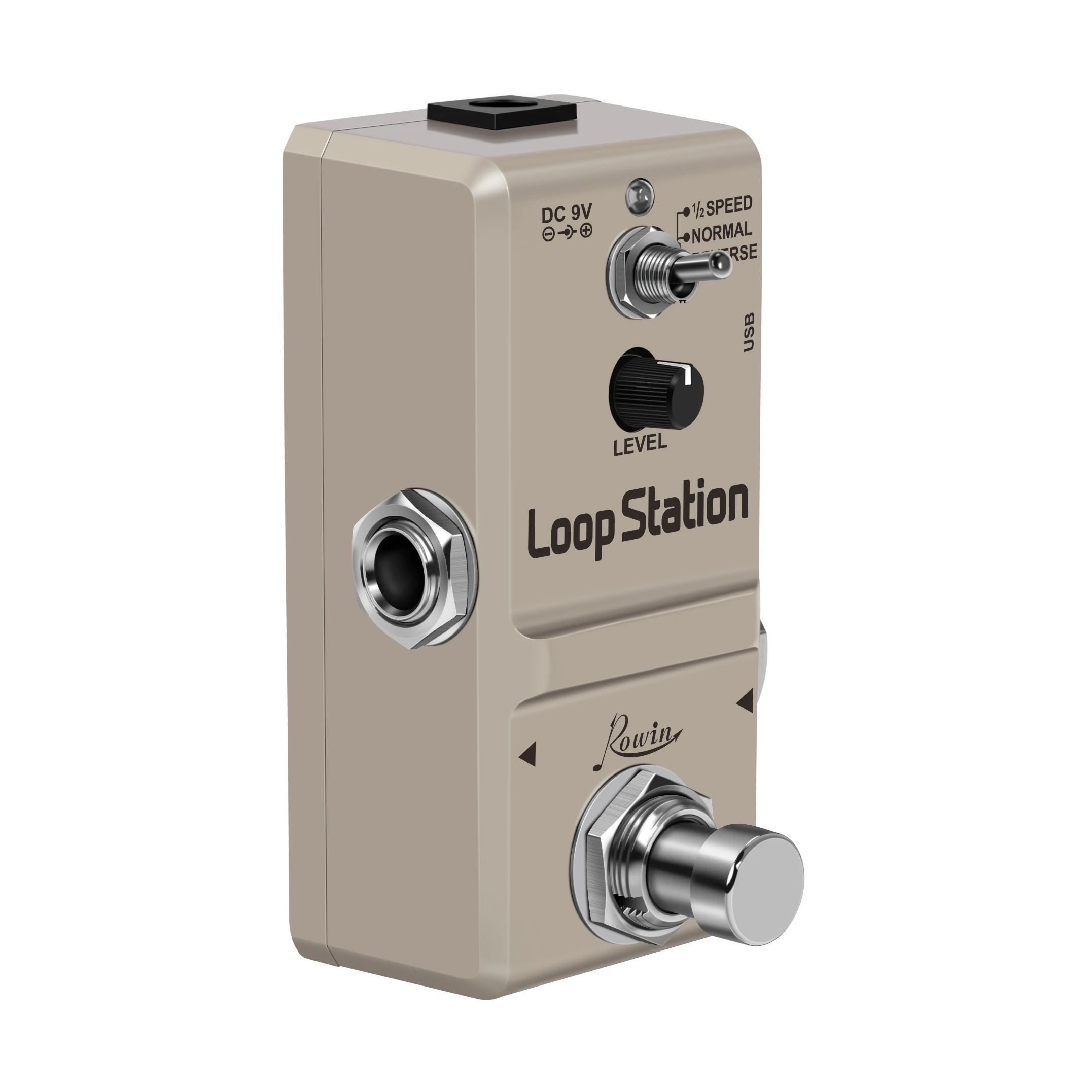 Rowin LN-332S Loop Station 48K Looper Pedal Unlimited Overdubs 10 Minutes of Looping, 1/2 Time and Reverse Pedal True Bypass