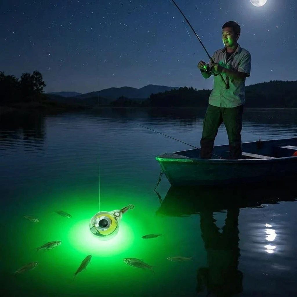

1pcs Mini Fishing Lure Light LED Deep Drop Underwater Eye Shape Fishing Squid Fishing Bait Luminous Lure for Attracting Fish