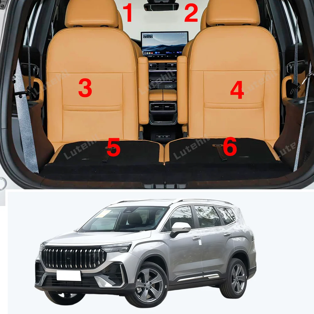 Car Floor Mats For Geely Okavango L (6-Seat) 2025 2026 Trunk mat Cargo Liner Protection Carpet Custom Floor Liners Accessories