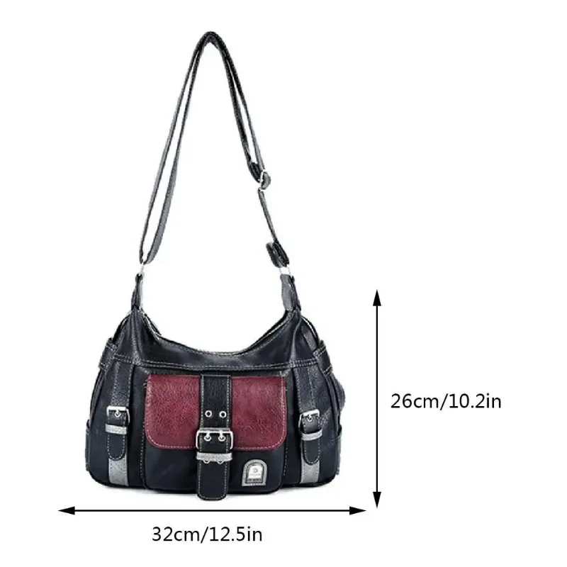 Y2K Vintage Crossbody Bag Women\'s Tote High Quality PU Leather Shoulder Bag Hip Hop Messenger Bag Female Large Handbag Commuter