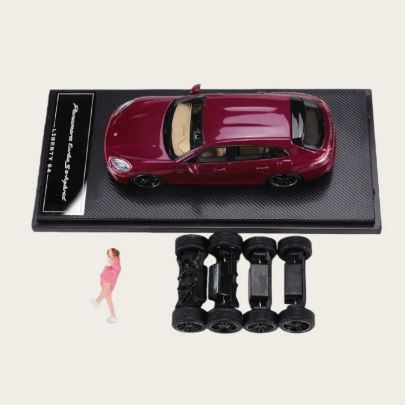 Liberty diecast 1/64 escala porsche liga modelo carros porsche pamela turbo s roxo jogar veículos brinquedos para meninos presente caixa original
