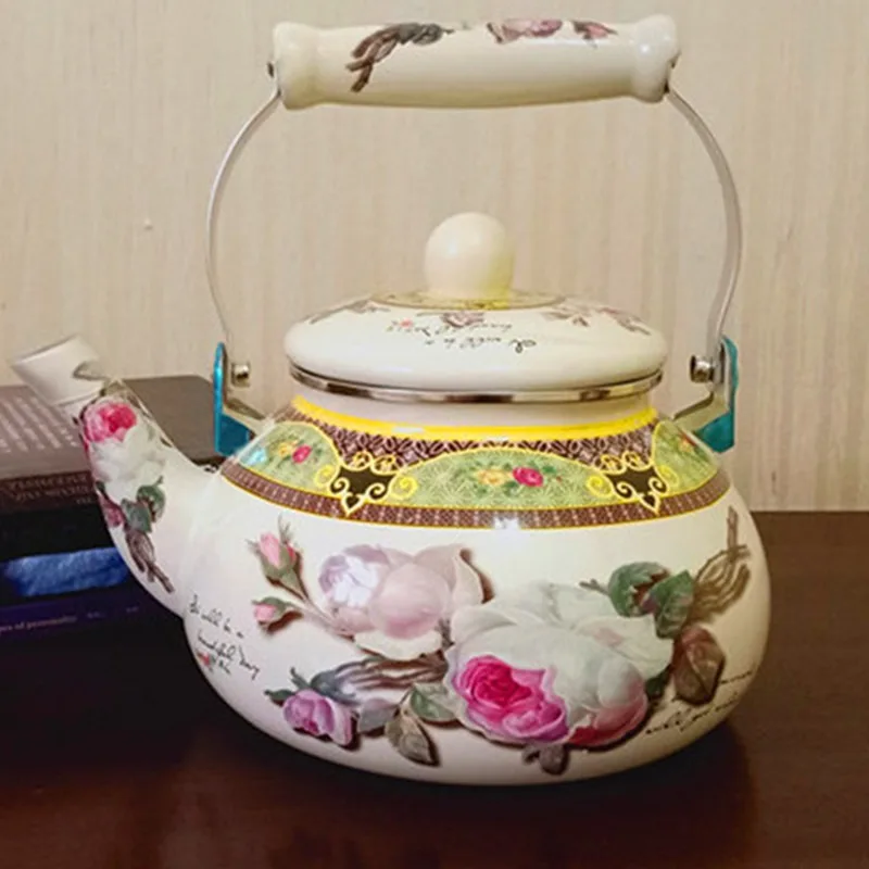 

Thick Enamel 2.5L Teapot Gas Induction Cooker Is Available Enamel Pot Home Kung Fu Tea Set Accessories Afternoon Tea Pot
