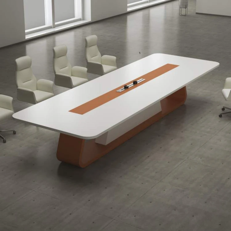 Orange Color Modern Intelligent Paperless Conference Table New Office Meeting Room Furniture Chairs