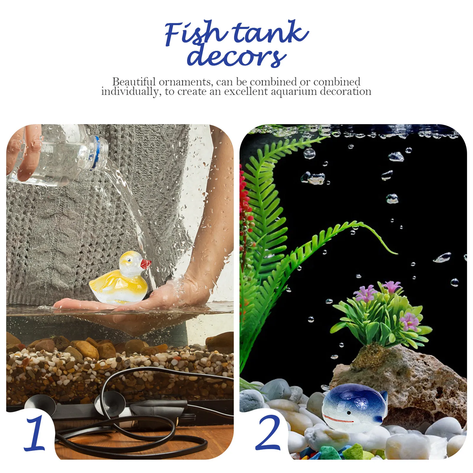 3Pcs Fish Tank Decorative Balls Ceramic Floating Aquarium Adornments Hand Painted Suitable for Home Garden Table Aquarium