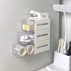 Bathroom Wall-Mounted Cotton Swab Storage Box Dormitory Non-Perforated Telescopic Storage Box Head Rope Hair Ring Mini Glove Box