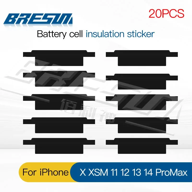 Adesivos de isolamento de bateria, 20 peças, tubo de proteção, adesivo de isolamento para iphone x xs xsmax xr 11 12 13 14 pro max mini