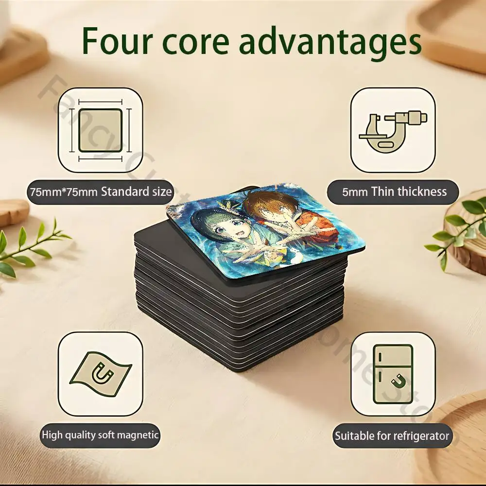 S-Sparks of T-Tomorrow Inako Soft Magnetic Refrigerator Magnets Dimensions 75x75mm Personality Decorations Creative Gifts