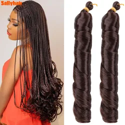 Sallyhair Synthetic French Curls Silky Braiding Hair 22 Inch Soft Spiral Curly Crochet Braids Deep Wave Bulk Hair Extensions