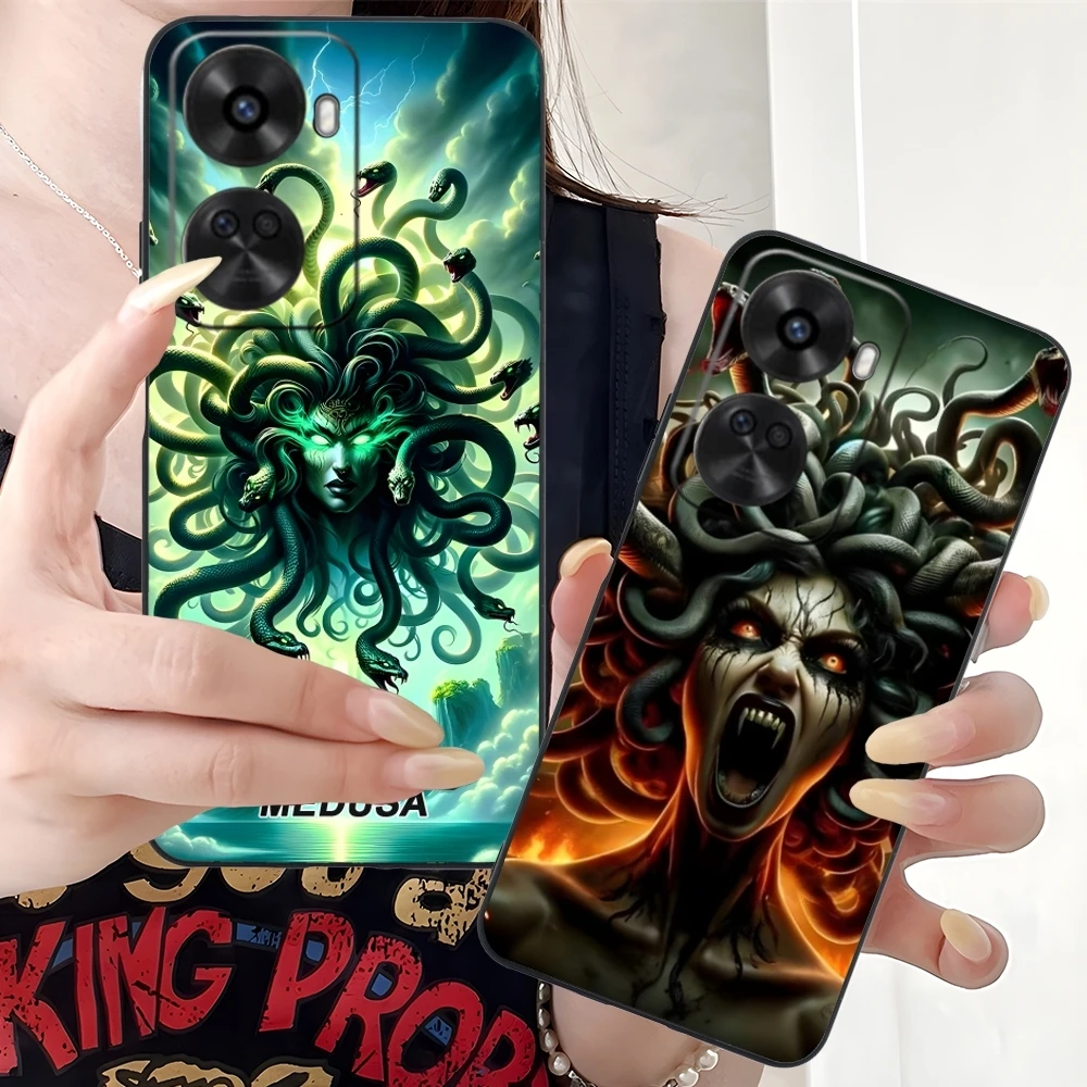 Medusa Snake Painting Mobile Cell Phone Case for Huawei Nova 12 11 10 9 8 7 Pro SE 5G Black Soft Phone Cover Shell