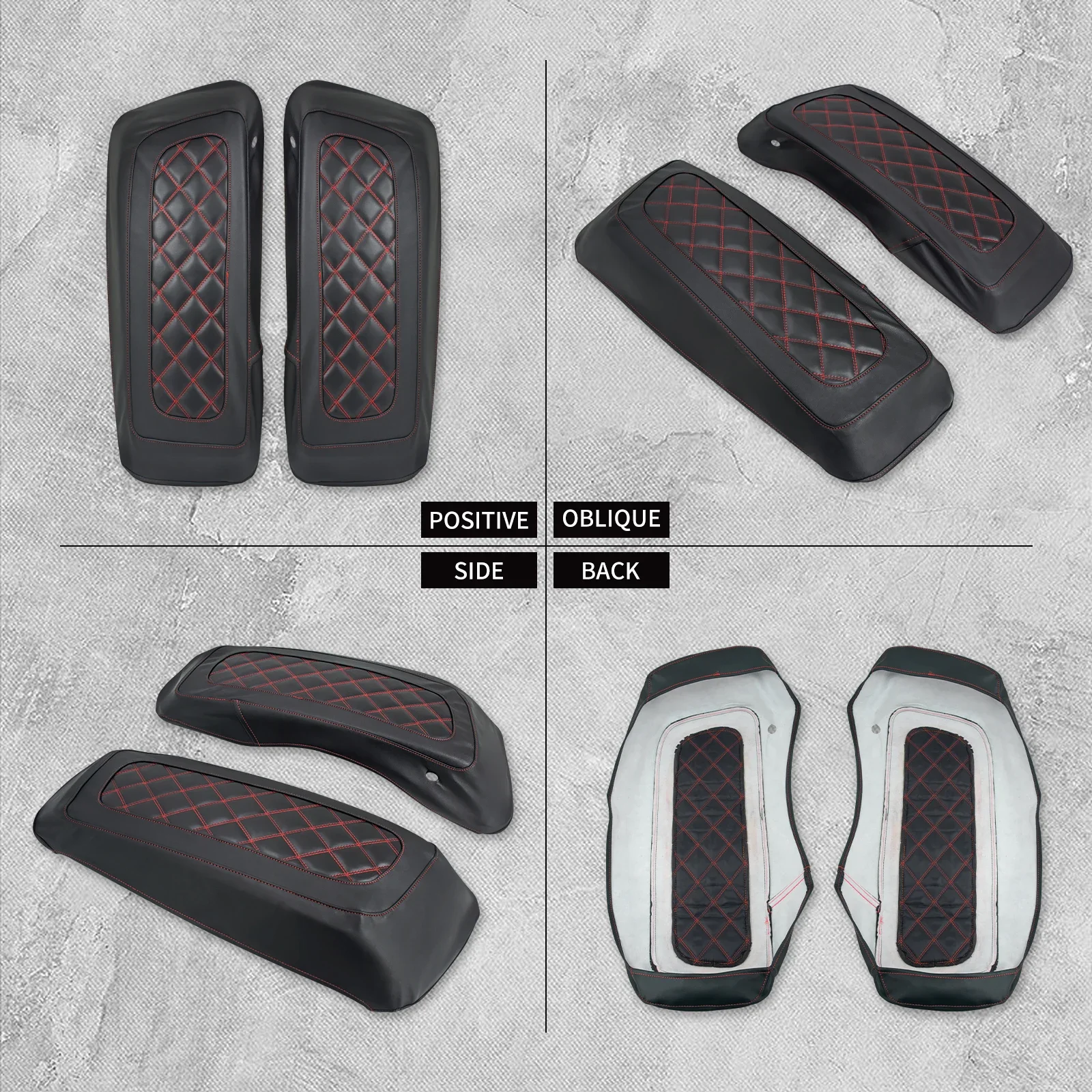 Tampa dura do alforje da motocicleta à prova dwaterproof água caixa lateral tampa do alto-falante para harley touring electra street road glide flhr 2014-2024