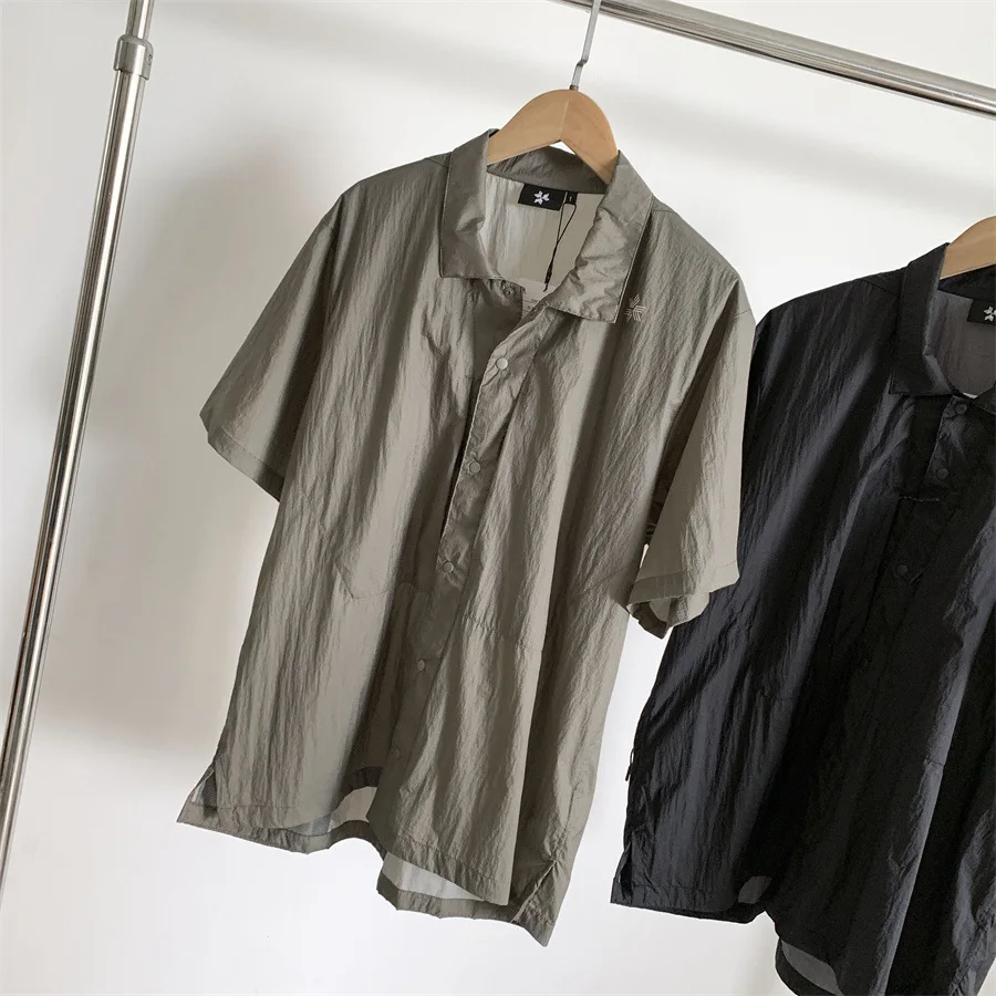 Solid Goldwin Camping Waterproof Running Short Sleeve Shirt Japan Men Women Light Quick Drying Storage Sports Shirt Clothes Tops