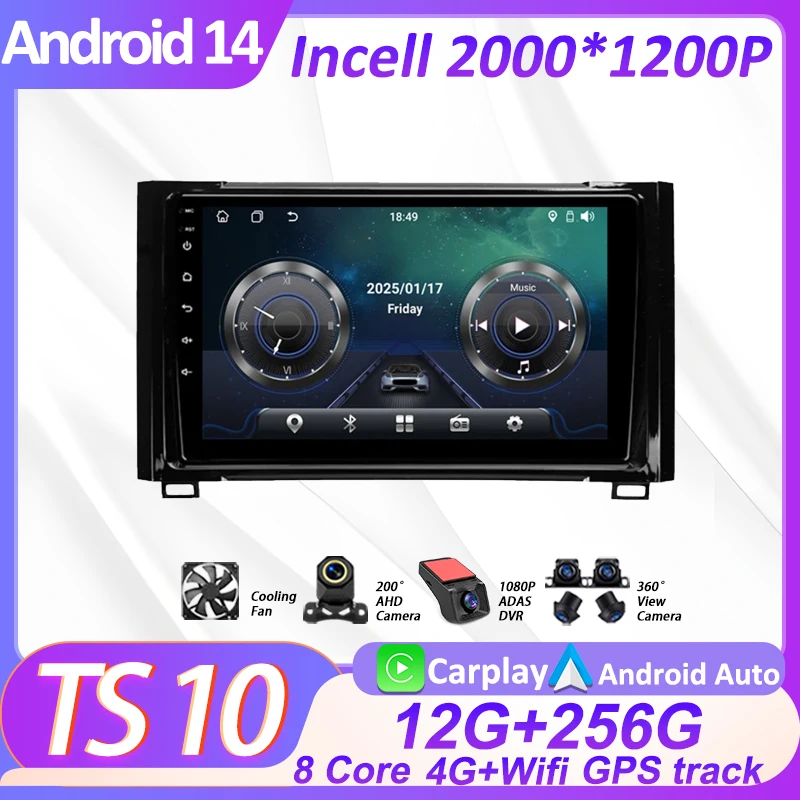 

2Din Android 14 Autoradio Car Radio Multimedia Player For Toyota Tundra XK50 2013 - 2020 Autoradio CarPlay Navigation GPS Wifi
