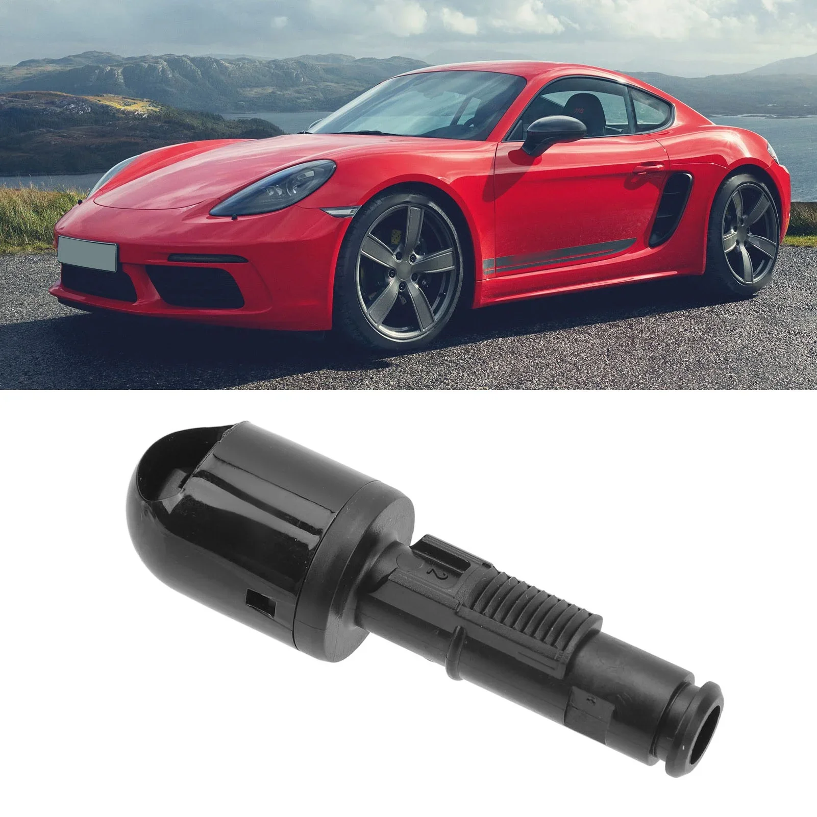 Headlight Washer Nozzle Head Spray Jet 99762826300 for 718 Boxster Cayman 911 Carrera Black