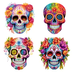 C219# Sugar Skull Wall Sticker Bathroom Toilet Decor Living Room Cabinet Refrigerator Home Decoration Decals