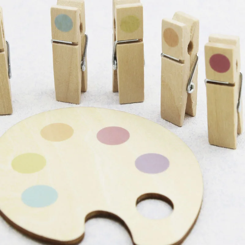 Mini Montessori Visual Sensory Toys Wooden Clip Color Matching Puzzle Fine Motor Training Learning Teaching Kids Educational Toy