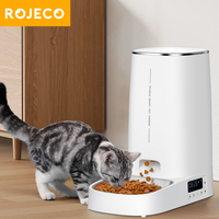 ROJECO 4L Automatic Pet Feeder Smart Control Cat Kibble Dispenser For Dry Food Feeding Pets Feeders For Large Dogs Accessories