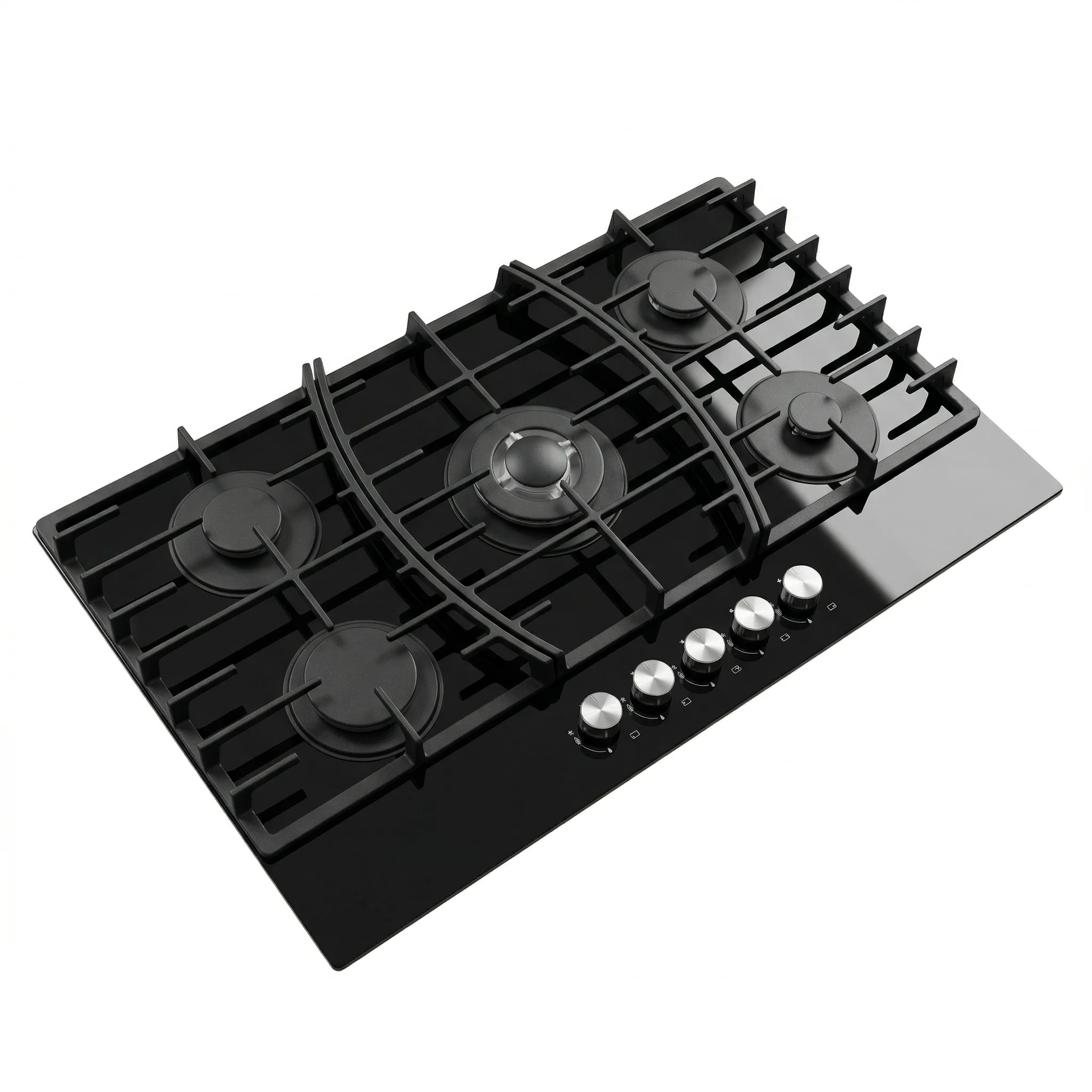 Kitchen Appliances Built in Gas Hob Energy-Efficient Multi-Cooker Cooktop OEM Custom 5 Burner Tempered Glass Gas Stove